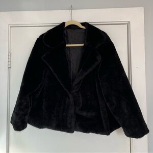 Jolie & Joy women’s glamorous Chic Black faux fur Jacket women’s 2X